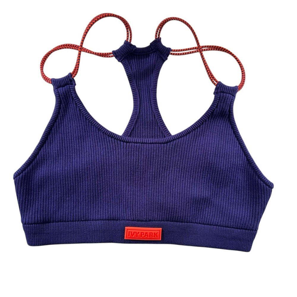 Adidas x Ivy Park‎ Ribbed Sports Bra Legacy Indigo Purple Orange